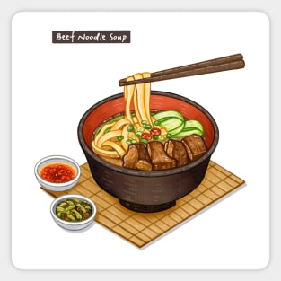 Taiwanese Beef Noodle Soup - Food Illustration Sticker ( 台灣牛肉麵 - 美食插畫貼紙 ) Magnet